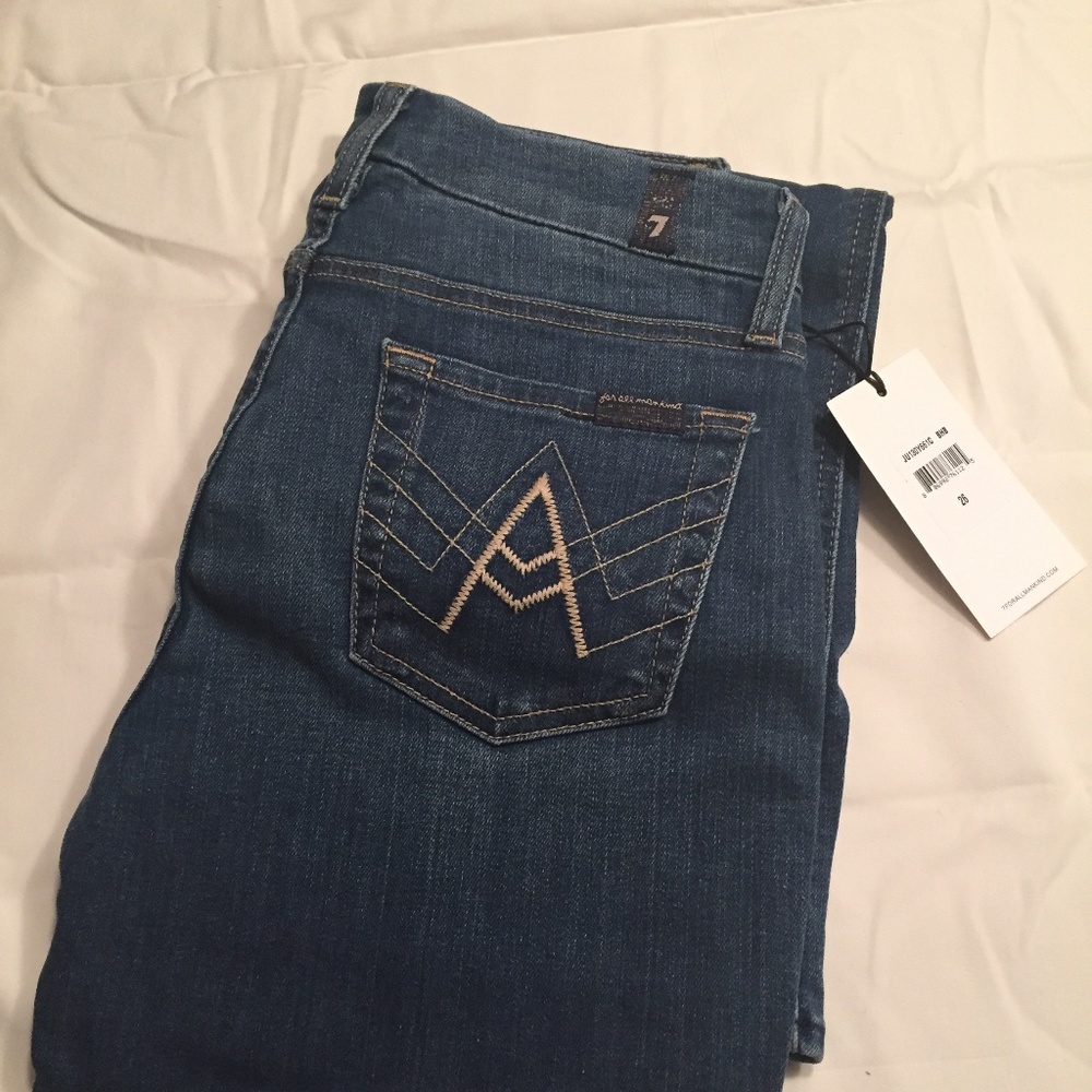 7 For All Mankind "A" Pocket Wide-Leg Jeans Authentic